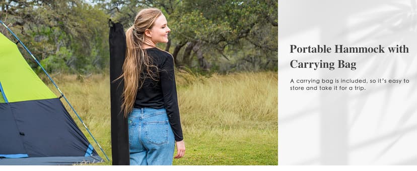 SUNCREAT Hammocks Traditional Rope Double Hammock with Hardwood Spreader Bar and Carrying Bag, 450 lbs Capacity, Natural