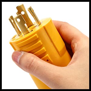 Kanayu Generator to Welder Adapter Compatible with Nema L14-30p to 6-50r 30 Amp 4 Prong Lock Male Plug to 3 Prong Female Receptacle Adapter Dryer Ev Charger Power Cord Connector 250v(Yellow)