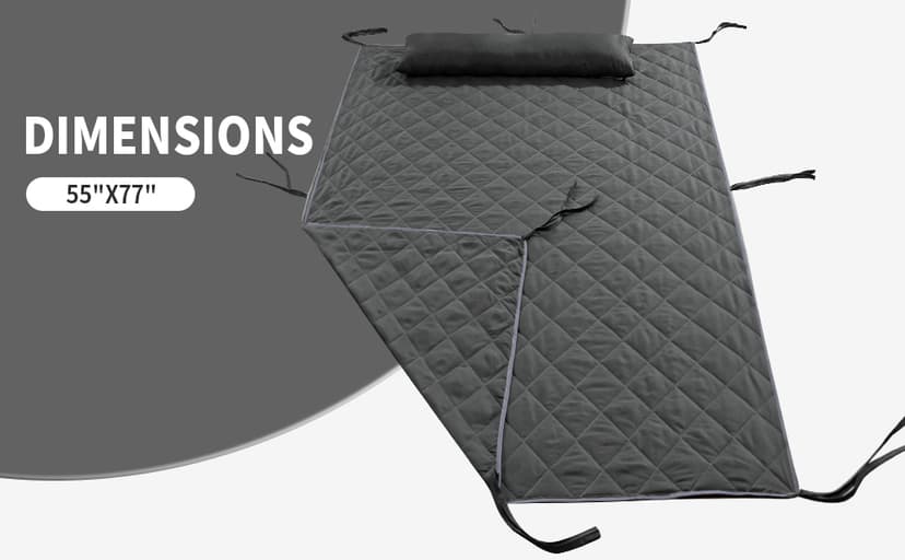 Hombys Outdoor Hammock Pad & Pillow Set, 2 Person Hammock Pad, Grey