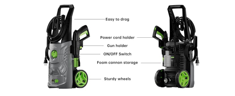 Pressure Washer, 4200PSI 2.6 GPM Power Washer with Foam Cannon 23FT Hose PATOOLIO Electric High Pressure Washer for Fences, Patios, Decks, Patios and Cars Powerwasher
