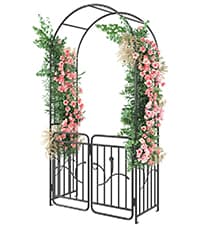 YITAHOME Birdcage Shape Garden Arch Arbors, 9.8'H x 6.8'W Pergola Pavilion for Climbing Plants Outdoor, Wedding Arches for Ceremony Party, Metal Garden Arbor for Patio, Backyard (Black)
