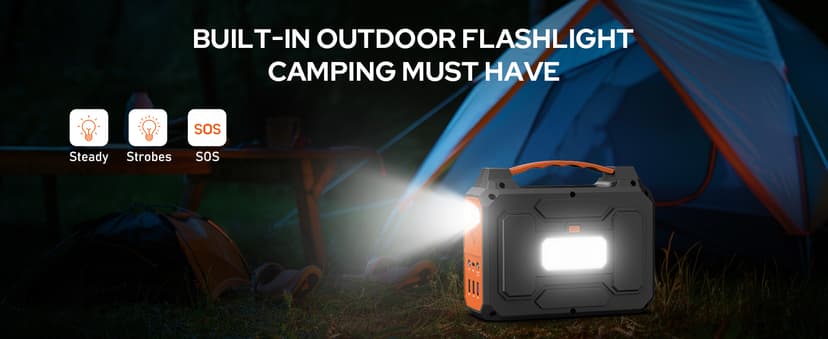 Portable Power Station with Foldable 40W Solar Panel, 100W Solar Powered Generator with Panels,110V AC Outlet Camping Solar Power Bank 146Wh Lithium Battery Pack for Home RV Outdoor Power Outage