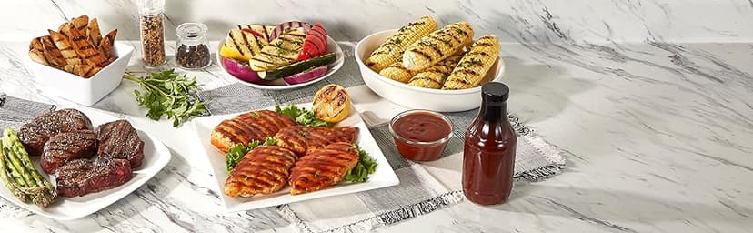 Hamilton Beach Electric Indoor Searing Grill with Viewing Window & Adjustable Temperature Control to 450F, 118 sq. in. Surface Serves 6, PFAS-Free Removable Nonstick Grate, Stainless Steel