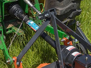 Titan Attachments 3 Point PTO Finish Mower, 60" Cutting Width, Category 1 Hitch, Rear Discharge, Requires 25-40 HP Tractor, Low-Noise Cast Iron Gearbox, Orange Finish