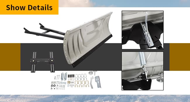 KUAFU Snow Plow Blade Universal Kit Steel Adjustable 48" Complete Universal Kit Package Compatible with ATV Honda Kawasaki Polaris Aeon Crossland Arctic-Cat Alterra (You Will get 2 Packages)