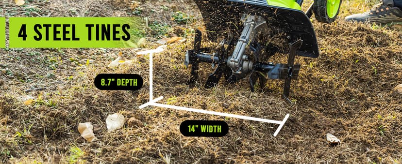 STEELITE 14-Inch Corded Electric Tiller, 10 Amp Powerful Garden Cultivator for Soil Preparation and Landscaping – Lightweight, Durable, and Easy to Use