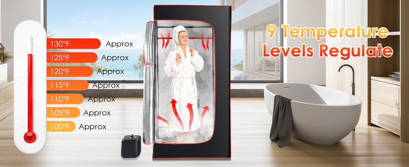 Portable Sauna Box for Home With 3L 1000W Steamer, Remote Control, Folding Chair - Steam Tent for Gym, Yoga, Pilates, Hot Tub
