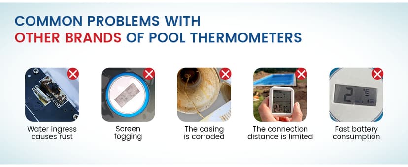 Pool Thermometer Floating Easy Read, Digital IPX8 Swimming Pool Thermometer Wireless, Water Temperature Gauge with Indoor Temperature, Floating Thermostat for Hot Tub/Fish Tank, White