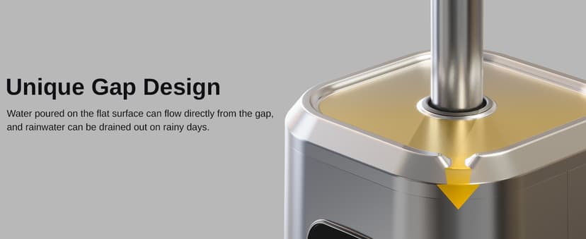 EAST OAK 50,000 BTU Patio Heater with Sand Box, Double-Layer Stainless Steel Burner, Table Design, Safety Protection System, Wheels, Propane Patio Heater for Home and Commercial, Stainless Steel