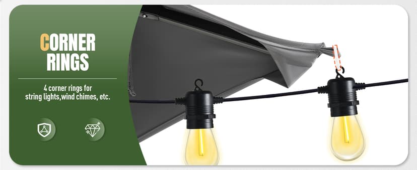 AOXUN Outdoor Gazebo for Patio 10x10, Metal Frame Canopy with Double Roofs, Heavy Duty Party Tent and Shelter with Mosquito Netting and Privacy Screen for Backyard, Lawn, Garden, Deck (Grey)