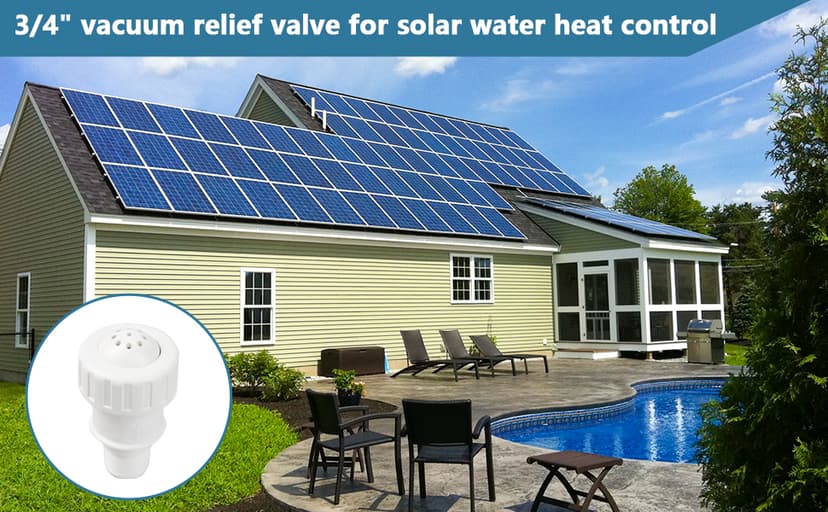 3/4" Vacuum Relief Valve Fixes Pool Solar System Pool Heating System Water Leakeage Compatible with Heliocol Sunstar SwimJoy SwimLux Solar Panels Heater