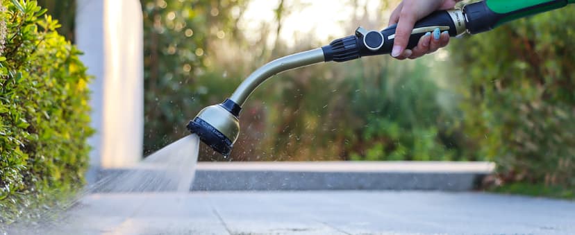 RESTMO Watering Wand Heavy Duty, Metal Garden Hose Wand with 10 Spray Patterns, 15-Inch Long Hose Nozzle Sprayer with Thumb Flow Control, Ideal to Water Hanging Baskets and Shrubs