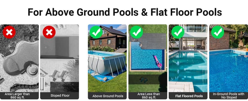 (2025 Upgraded) TALOSBO Pleco Se Cordless Pool Vacuum Cleaner Up to 130 Mins Runtime, Robotic Pool Cleaner with 2.5H Fast Charge, Ideal for Flat Above Ground and Inground Pools up to 861 Sq. Ft.