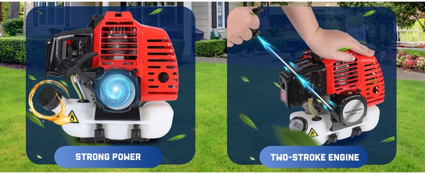 5-in-1 Weed Wacker Gas Powered – 52CC 2-Stroke String Trimmer/Edger, Pole Saw, Hedge Trimmer and Brush Cutter Blade with Extension Pole – Gas Powered Yard Tool for Landscaping (GC5080)