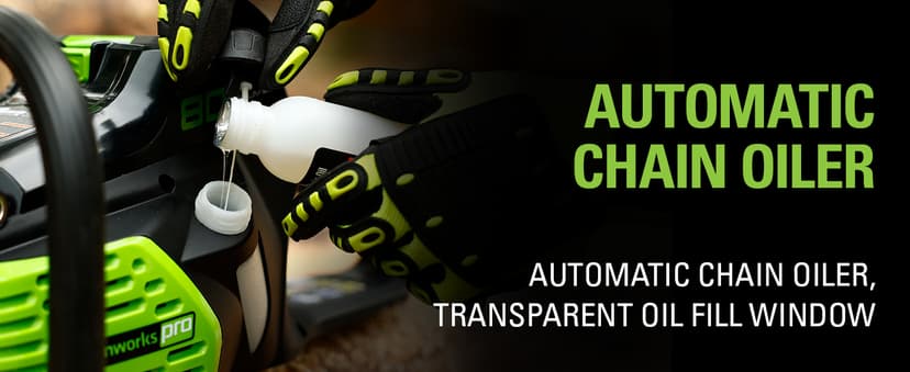 Greenworks 80V 18" Brushless Cordless Chainsaw (Great for Tree Felling, Limbing, Pruning, and Firewood) / 75+ Compatible Tools), Tool Only, Black & Green