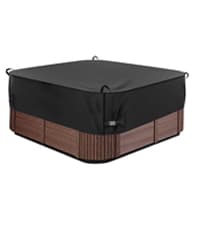 Square Hot Tub Cover 85 x 85 inch, 600D Heavy Duty Oxford Fabric SPA Cover for Hot Tub, Waterproof Outdoor SPA Hard Cover Protector, Waterproof & Anti-UV Jacuzzi Cover, Black