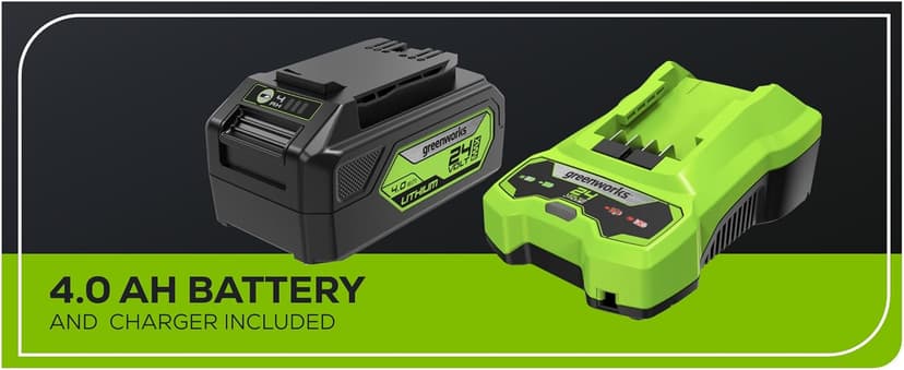 Greenworks 24V 13" Brushless Cordless (Push) Lawn Mower, 4.0Ah Battery and Charger Included