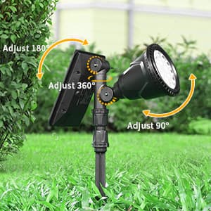 Solar Outdoor Lights, 9 Modes Color Changing 18 LED Solar Spot Lights Outdoor Waterproof Spotlight Landscape Light Solar Powered for Garden Yard Tree Flag Patio Christmas Halloween(2 Pack)