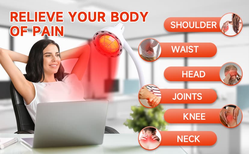 Infrared Light,White 275W Near Red Infrared Heat Lamp for Relieve Joinpt Pain and Muscle Aches