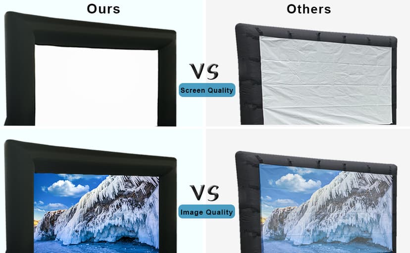 16ft Inflatable Movie Screen Outdoor Projector Screen with Air Blower Storage Bag - Front/Rear Projection, Easy Set Up Blow Up Screen for Backyard Movie Night, Theme Parties, Celebrations