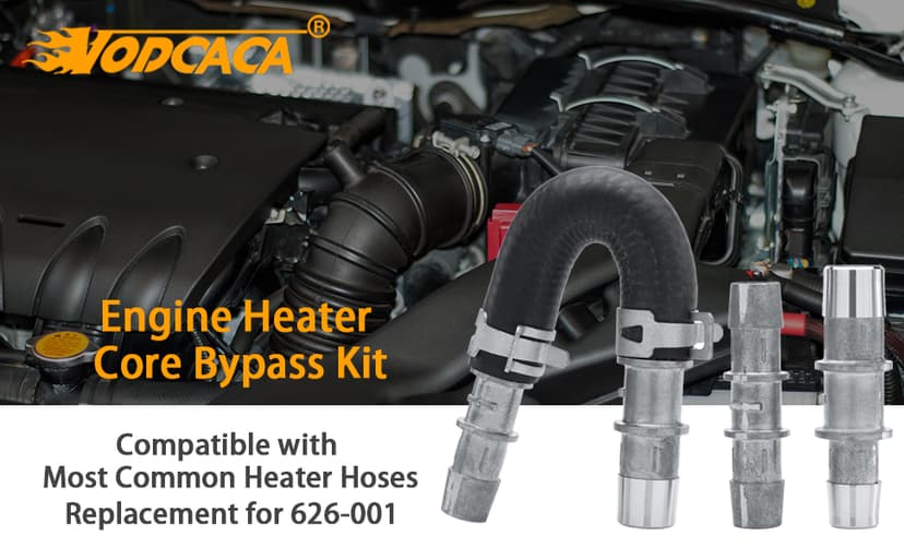 626-001 Engine Heater Core Bypass Kit Engine Heater Core Bypass Kit With 5/8" & 3/4" Hose Fit For Most Common Heater Hoses