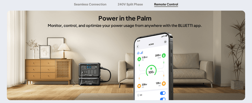 BLUETTI Solar Generator AC500 & B300K Expansion Battery with 2 200W Solar Panels Included (Ships Separately), 2,764.8Wh Portable Power Station w/ 6 5,000W AC Outlets, LFP Power for Home Use