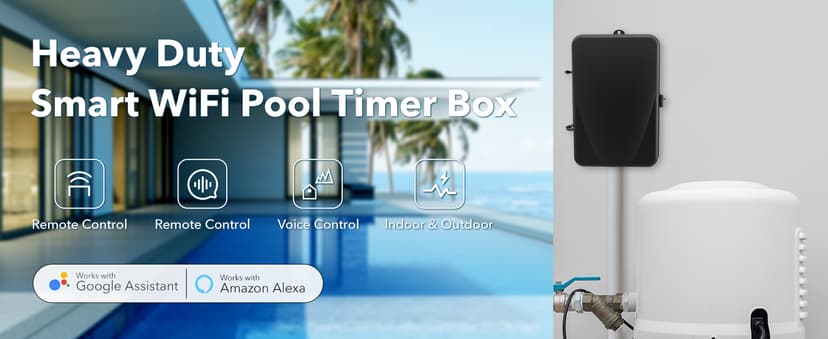 BN-LINK Pool Timer, Outdoor WiFi Timer Switch for Water Heater, Pool Pump, Metal Casing, Heavy Duty 40A 120-277 VAC 2HP