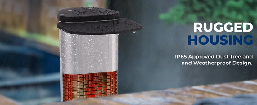 SereneLife Outdoor Electric Patio Heater - 900W Infrared Heater with Remote, Aluminum Reflector, Waterproof Design, IP65 Approved, Quiet Operation, Standing Porch Heater for Patio & Backyard