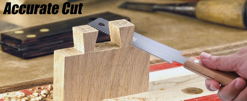 RUITOOL Japanese Hand Saw 6 Inch Double Edge Sided Pull Saw Ryoba SK5 Flexible Blade 14/17 TPI Flush Cut Beech Handle Wood Saw for Woodworking Tools