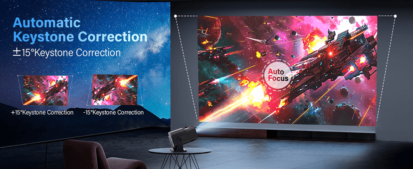 Projector 1080P Full HD, 4K Projector with 180° Rotation, Built-in App Portable Projector WiFi 6 & Bluetooth 5.2 Support,Featuring Auto Keystone Correction,HDMI/USB Connectivity Projector Black