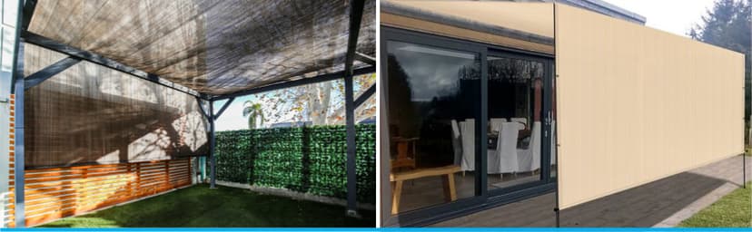 Patio Paradise 10' x 12' Pergola Canopy Replacement Cover Shade Cloth with Grommets Weighted Rods Outdoor Sun Shade Screen UV Block for Gazebo Backyard Deck Porch Balcony, Brown