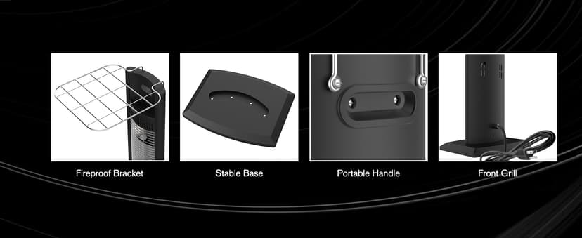 ThermoMate Outdoor Indoor Electric Patio Heater, 1500W 38.5" Portable Tower Infrared Heaer, IP55 Rated Space Radiant Heater with Remote, Timer, Tip-over Protection for Backyard, Restaurant & Garage