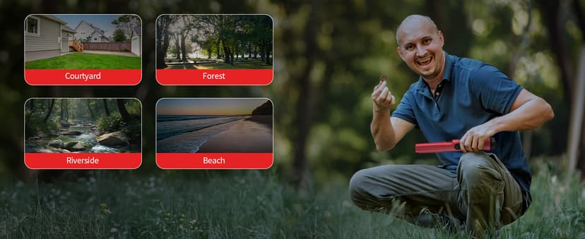 Rechargeable Metal Detector Pinpointer for Adults & Kids, Fully Waterproof Handheld Metal Detector Wand for Underwater, Portable Small Gold Detector Tool with LED Light and Adjustable Sensitivity