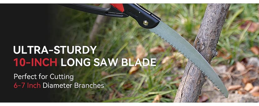 FLORA GUARD 10-Inch Folding Hand Saw, Heavy Duty Pruning Saw with Multi-Level Razer Teeth for Wood Cutting, Tree Trimming, Professional Camping Gardening Tools