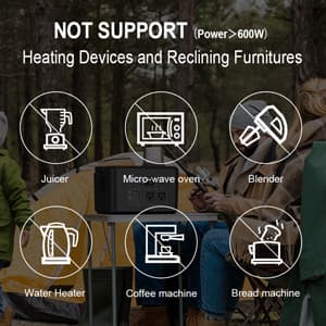 Portable Power Station 600W, Powkey 296Wh Battery Backup with 2 Pure Sine Wave AC Outlets, USB-C PD100W and 2 Wireless Chargers, Solar Generator (Solar Panel Optional) for Outdoor Camping/RVs/Home Use