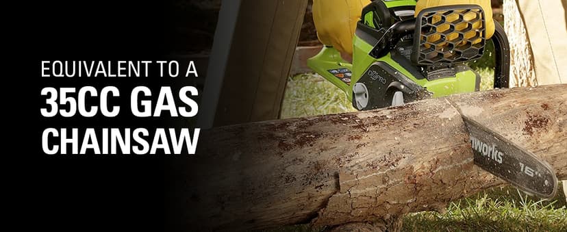 Greenworks 40V 16" Brushless Cordless Chainsaw, 4.0Ah Battery and Charger Included