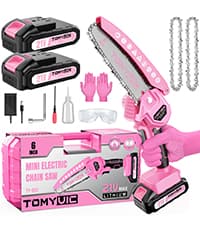 Electric 6 Inch Mini Small Cordless Battery Powered Handheld Chainsaw With Charger For Trimming On Tree Branches, Wood Cutting, Pruning Shears To Diy, Backyard Upkeep, Light Home Repairs