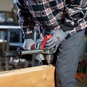 Wells Lamont Pack Nitrile Work Gloves | Lightweight, Abrasion Resistant, Blue/Grey | Large