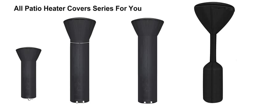 Patio Heater Covers with Reflective Strip,Outdoor Heater Cover Waterproof,Dustproof,Wind-Resistant,Sunlight-Resistant,Snow-Resistant,Black,89.5''x 33.5" Dome x 19.5" Base