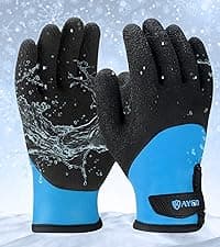 KAYGO Waterproof Work Gloves for Men and Women, Rubber Coated Non-slip Working Gloves for Garden, Outdoor Construction,KG150,Black,L