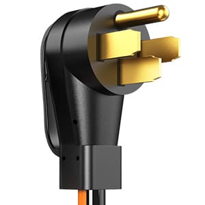 50 Amp 50 Foot RV Extension Cord, 14-50P to SS2-50R Heavy Duty STW Generator Extension Cord for RV Camper and Generator to House, with Locking Connector and Cord Organizer(50 Foot Black&Orange)