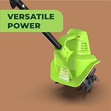 Earthwise Power Tools by ALM TC70020IT 20-Volt 7.5-Inch Cordless Electric Garden Tiller Cultivator, (2AH Battery & Fast Charger Included), Green