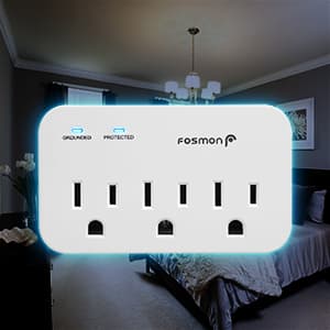 Fosmon Refrigerator Surge Protector, 3 Outlet Heavy Duty Appliance Surge Protector with High Joules for Fridge, Microwave, Washing Machine, Garage Door, 1200J, 1875 Watts, 3 Prong, ETL Listed