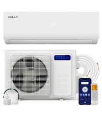 DELLA Vario 12000 BTU Mini Split Air Conditioner Work with Alexa 19 SEER2 Cools Up to 550 Sq.Ft Energy Efficient Ductless Inverter System, Heat Pump Pre-Charged and 16.4ft Installation Kits
