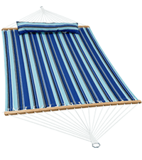 12ft Rope Hammocks, 46'' Wide Hardwood Spreader Bar (Beige, Twin)