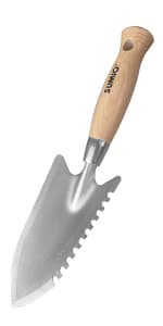 SUMIO 13.3" Alloy Steel Garden Trowel with Forked Tip and Depth Markings, Weeding Knife for Root Cutting, Transplanting, Digging, and Slit Weeding