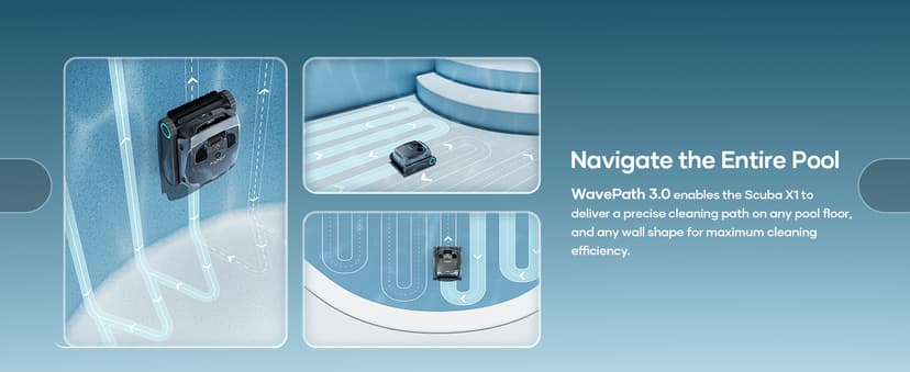 (Upgrade) AIPER Scuba X1 Cordless Robotic Pool Cleaner, 6600 GPH High-Power Suction with Dual-Jet, Multi-Layer Filtration System, Horizontal Waterline Scrubbing, Ideal for Inground Pools