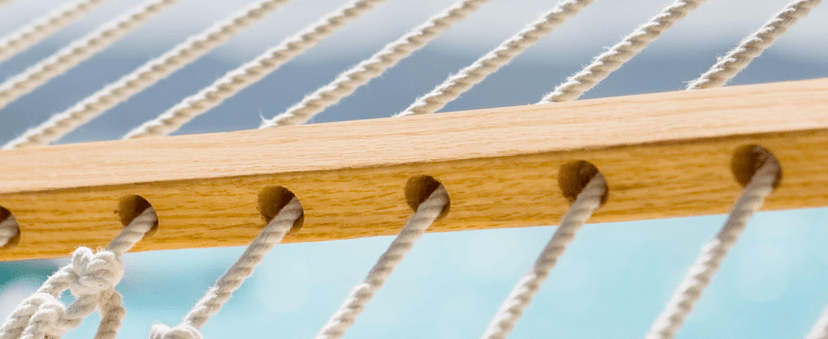 12ft Rope Hammocks, 46'' Wide Hardwood Spreader Bar (Beige, Twin)
