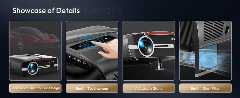 4K UHD Daylight Karaoke Projectors 1800 ANSI Movie Projector Built-in WiFi Bluetooth, 300″Display, 38W Speaker, Auto Focus & Keystone, Android TV NFC Screen Sharing Outdoor Home Theater Proyector