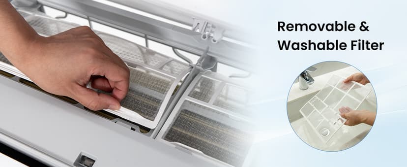 COSTWAY 9000BTU Mini Split Air Conditioner& Heater, 17 SEER2 208-230V Wall-Mounted Ductless AC Unit Cools Rooms up to 450 Sq. Ft, Energy Efficient Inverter AC with Heat Pump (Blast Series)